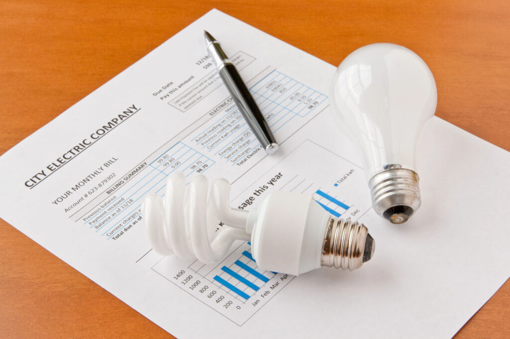electricity bill, light bulb charges